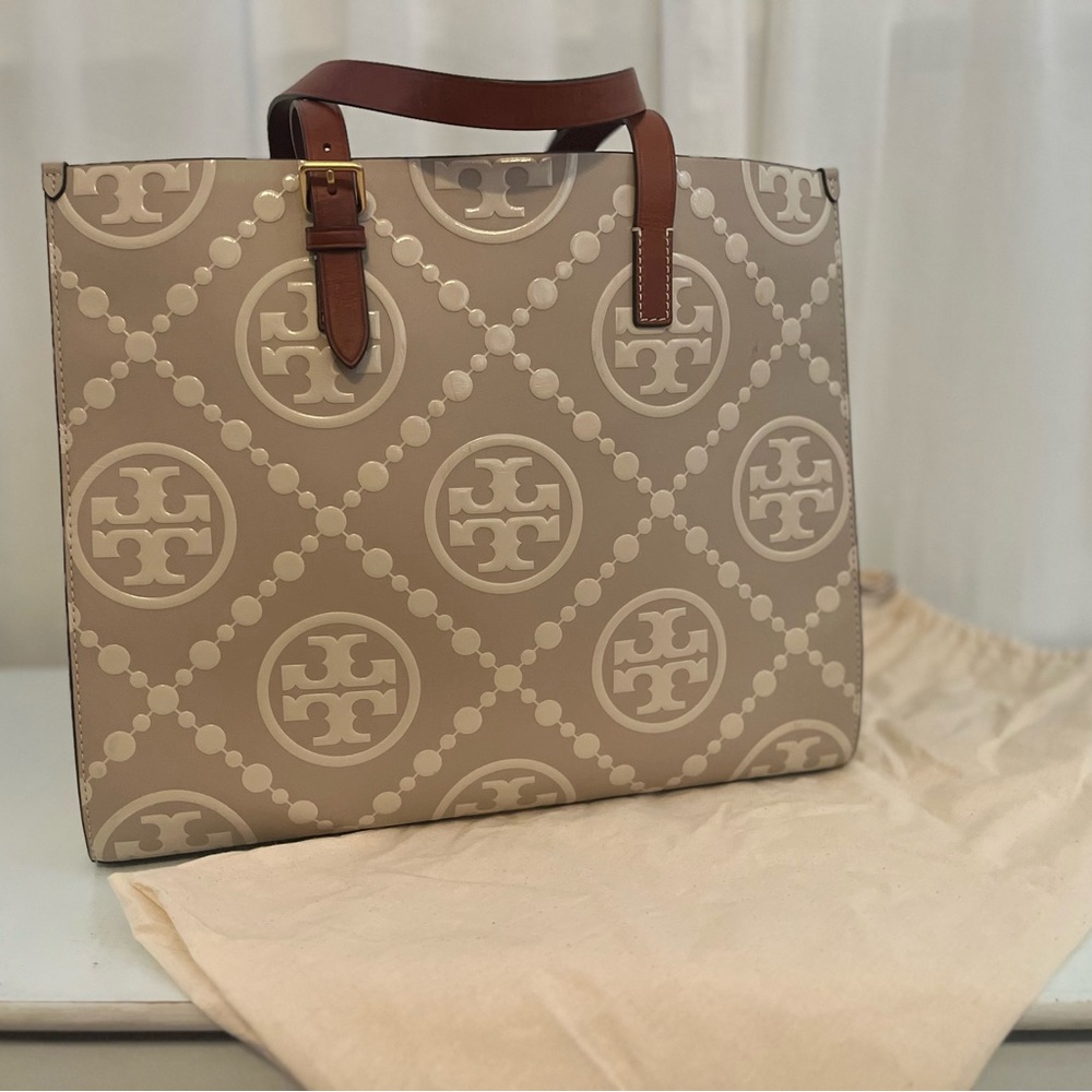 Tory Burch T Monogram Contrast Tote